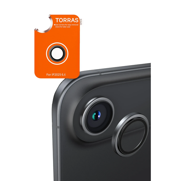 Torras Apple iPhone 17 Air Uyumlu Lensguard AR Anti Glare Kamera Lens Koruyucu - Siyah