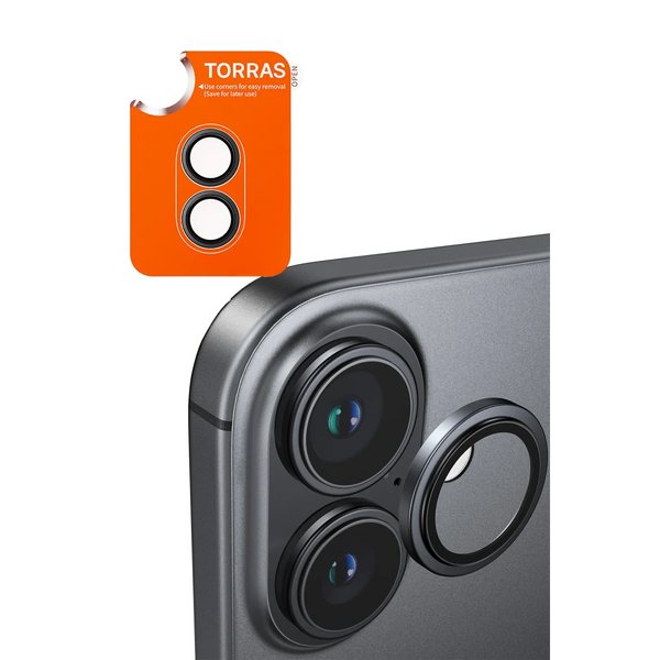 Torras Apple iPhone 17 Uyumlu Lensguard AR Anti Glare Kamera Lens Koruyucu - Siyah