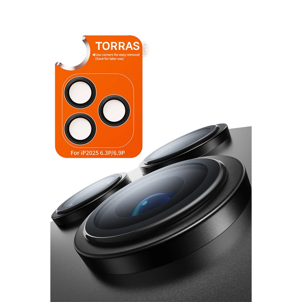 Torras Apple iPhone 17 Pro Max Uyumlu Lensguard AR Anti Glare Kamera Lens Koruyucu - Siyah